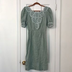Sage midi dress- Vintage- loveshackfancy vibes